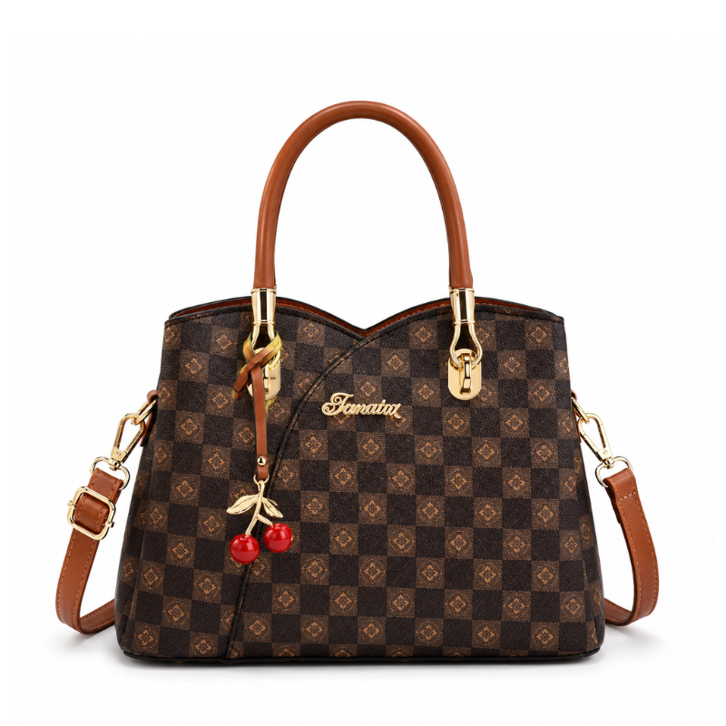 Bolsa Feminina Tiracolo Média em Couro Estampada