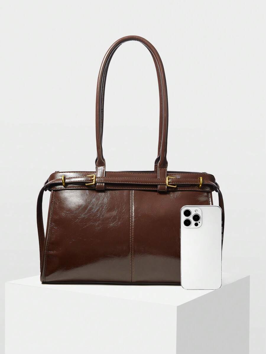 MOTF PREMIUM BOLSA DE OMBRO ELEGANTE DE TRABALHO PARA MULHERES, SIMPLES E DA MODA COM DETALHE DE FIVELA, BOLSAS DE TRABALHO ATRAENTES PARA MULHERES, BOLSA ELEGANTE PARA MULHERES, LUXO