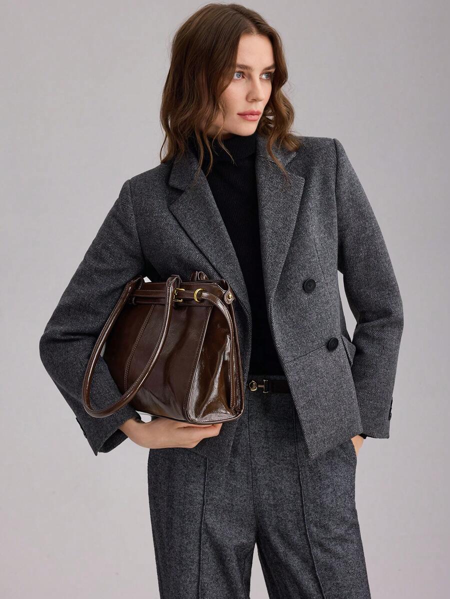 MOTF PREMIUM BOLSA DE OMBRO ELEGANTE DE TRABALHO PARA MULHERES, SIMPLES E DA MODA COM DETALHE DE FIVELA, BOLSAS DE TRABALHO ATRAENTES PARA MULHERES, BOLSA ELEGANTE PARA MULHERES, LUXO