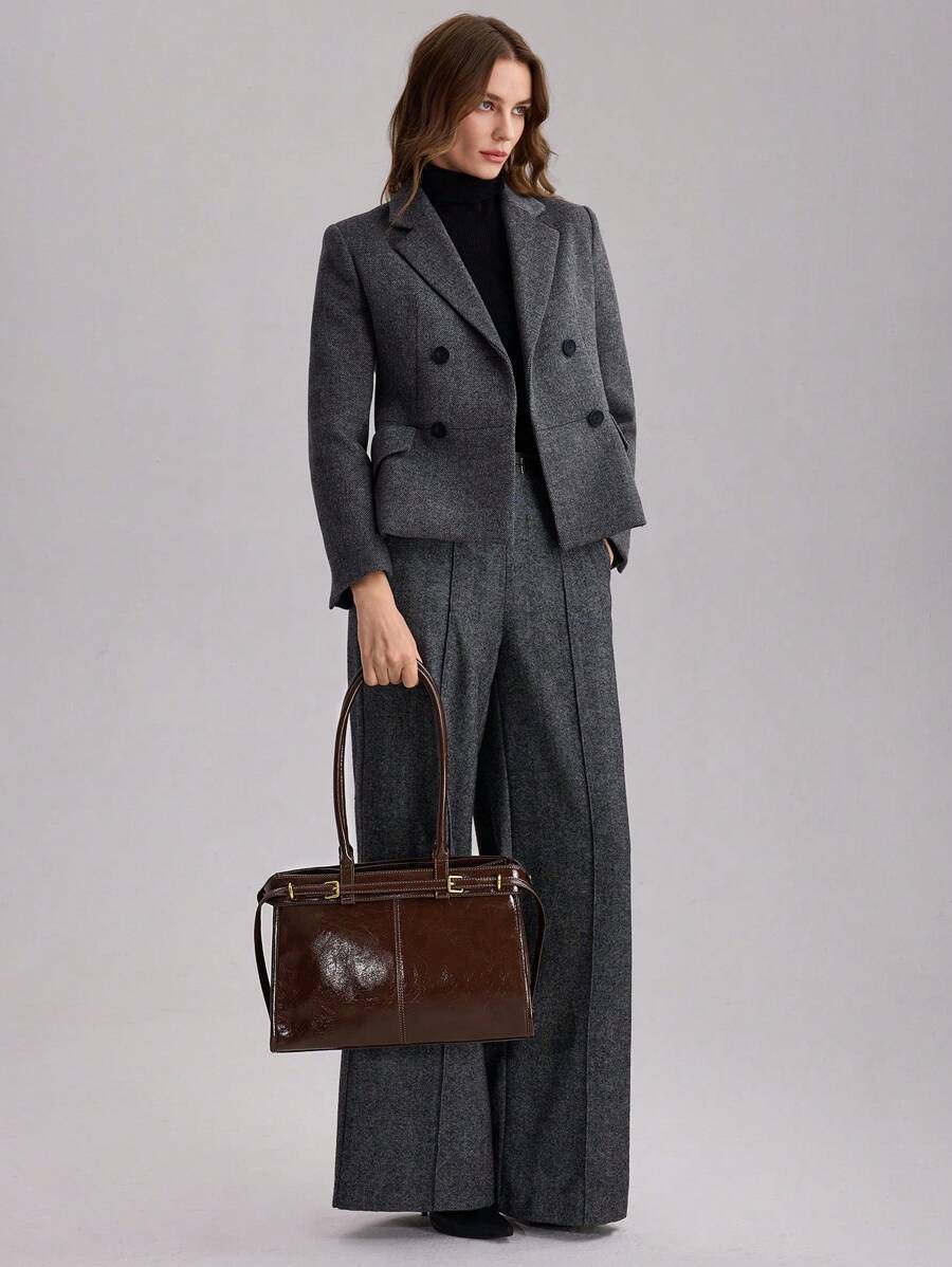 MOTF PREMIUM BOLSA DE OMBRO ELEGANTE DE TRABALHO PARA MULHERES, SIMPLES E DA MODA COM DETALHE DE FIVELA, BOLSAS DE TRABALHO ATRAENTES PARA MULHERES, BOLSA ELEGANTE PARA MULHERES, LUXO