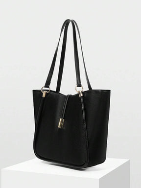 MOTF PREMIUM BOLSA TOTE DE COURO PU COM DETALHES DE FERRAGENS PARA MULHERES