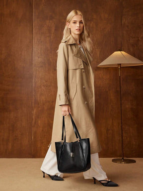 MOTF PREMIUM BOLSA TOTE DE COURO PU COM DETALHES DE FERRAGENS PARA MULHERES
