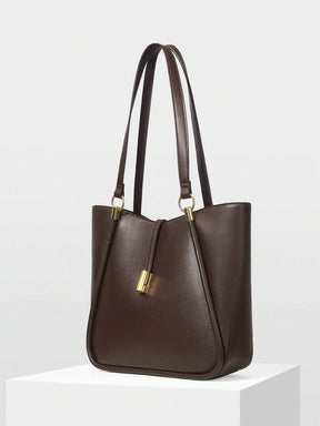 MOTF PREMIUM BOLSA TOTE DE COURO PU COM DETALHES DE FERRAGENS PARA MULHERES
