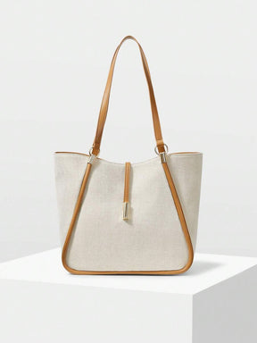 MOTF PREMIUM BOLSA TOTE DE COURO PU COM DETALHES DE FERRAGENS PARA MULHERES