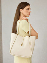 MOTF PREMIUM BOLSA TOTE DE COURO PU COM DETALHES DE FERRAGENS PARA MULHERES