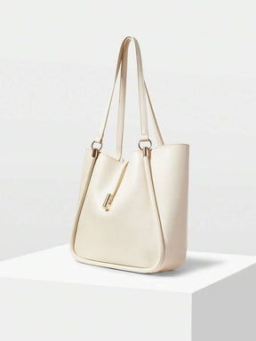 MOTF PREMIUM BOLSA TOTE DE COURO PU COM DETALHES DE FERRAGENS PARA MULHERES