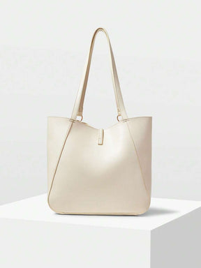 MOTF PREMIUM BOLSA TOTE DE COURO PU COM DETALHES DE FERRAGENS PARA MULHERES