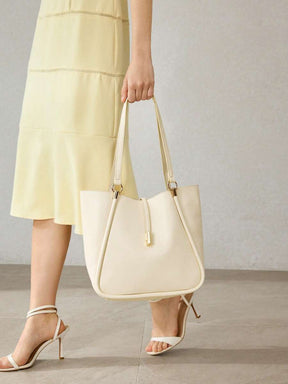 MOTF PREMIUM BOLSA TOTE DE COURO PU COM DETALHES DE FERRAGENS PARA MULHERES