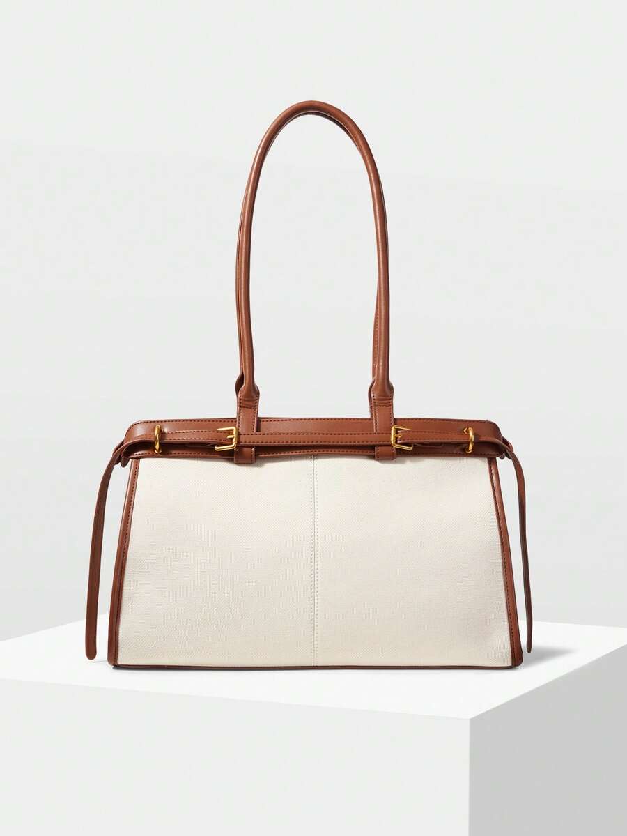 MOTF PREMIUM BOLSA DE OMBRO ELEGANTE DE TRABALHO PARA MULHERES, SIMPLES E DA MODA COM DETALHE DE FIVELA, BOLSAS DE TRABALHO ATRAENTES PARA MULHERES, BOLSA ELEGANTE PARA MULHERES, LUXO