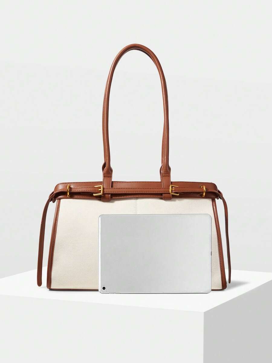 MOTF PREMIUM BOLSA DE OMBRO ELEGANTE DE TRABALHO PARA MULHERES, SIMPLES E DA MODA COM DETALHE DE FIVELA, BOLSAS DE TRABALHO ATRAENTES PARA MULHERES, BOLSA ELEGANTE PARA MULHERES, LUXO