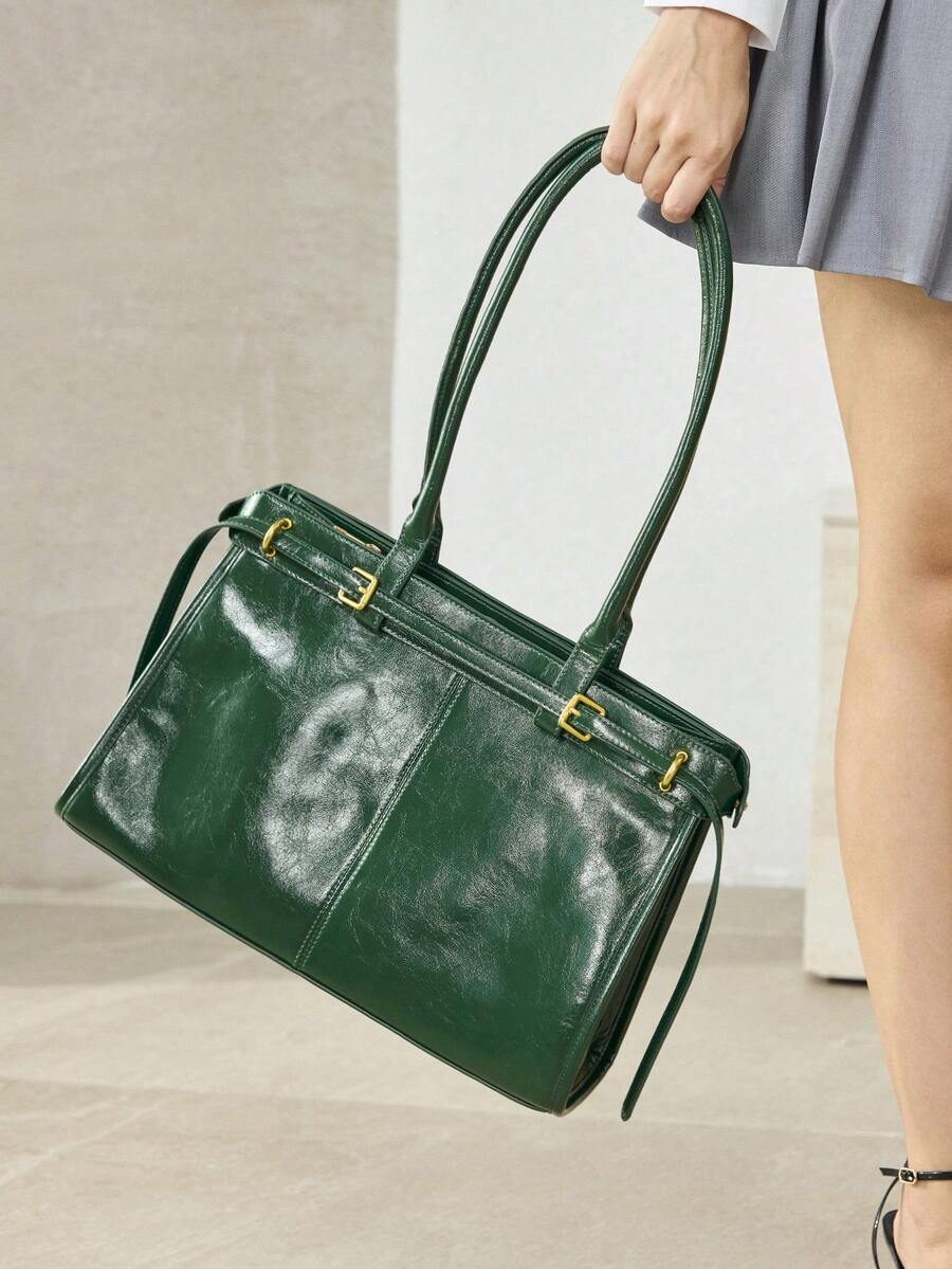 MOTF PREMIUM BOLSA DE OMBRO ELEGANTE DE TRABALHO PARA MULHERES, SIMPLES E DA MODA COM DETALHE DE FIVELA, BOLSAS DE TRABALHO ATRAENTES PARA MULHERES, BOLSA ELEGANTE PARA MULHERES, LUXO