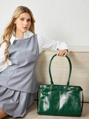 MOTF PREMIUM BOLSA DE OMBRO ELEGANTE DE TRABALHO PARA MULHERES, SIMPLES E DA MODA COM DETALHE DE FIVELA, BOLSAS DE TRABALHO ATRAENTES PARA MULHERES, BOLSA ELEGANTE PARA MULHERES, LUXO