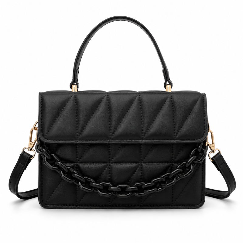 Bolsa Feminina Tiracolo Pequena Matelassê em Couro Elegance