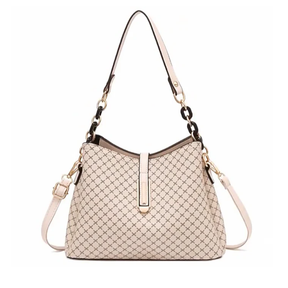 Bolsa Feminina Hobo Média em Couro Monograma