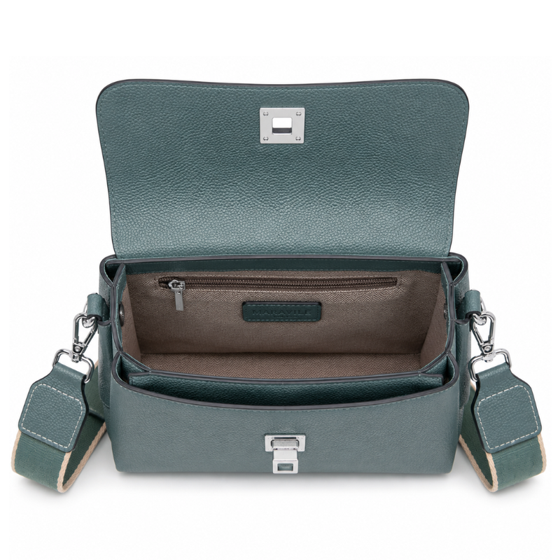 Bolsa Feminina Transversal Pequena em Couro Garden
