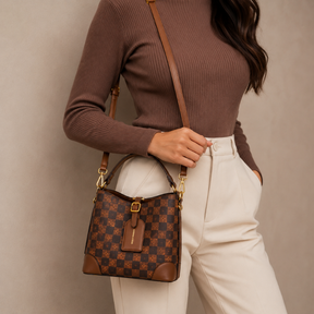 Bolsa Feminina Hobo Pequena em Couro Estampada