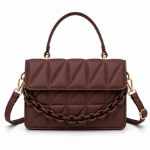 Bolsa Feminina Tiracolo Pequena Matelassê em Couro Elegance
