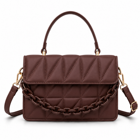 Bolsa Feminina Tiracolo Pequena Matelassê em Couro Elegance