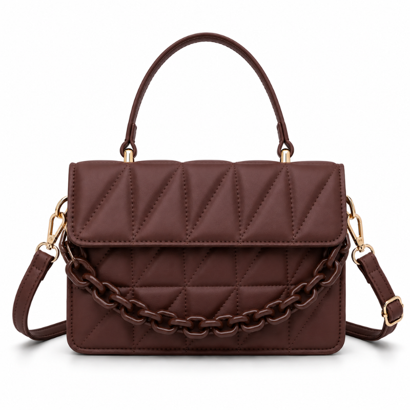 Bolsa Feminina Tiracolo Pequena Matelassê em Couro Elegance