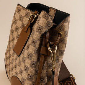 Bolsa Feminina Hobo Pequena em Couro Estampada