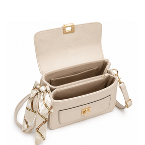 Bolsa Feminina Transversal Pequena em Couro Laço de Seda