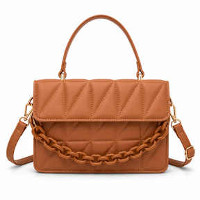 Bolsa Feminina Tiracolo Pequena Matelassê em Couro Elegance