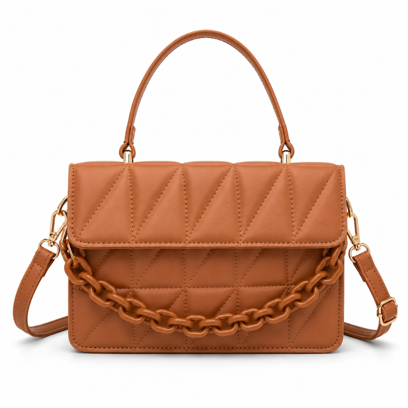 Bolsa Feminina Tiracolo Pequena Matelassê em Couro Elegance