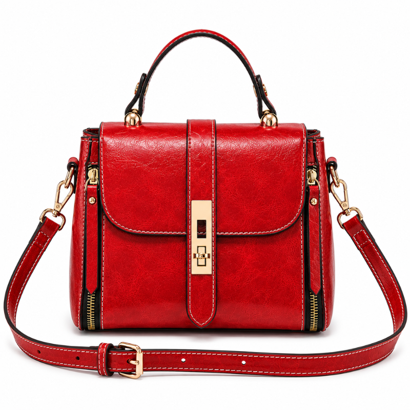 Bolsa Feminina Transversal Pequena em Couro Imperial