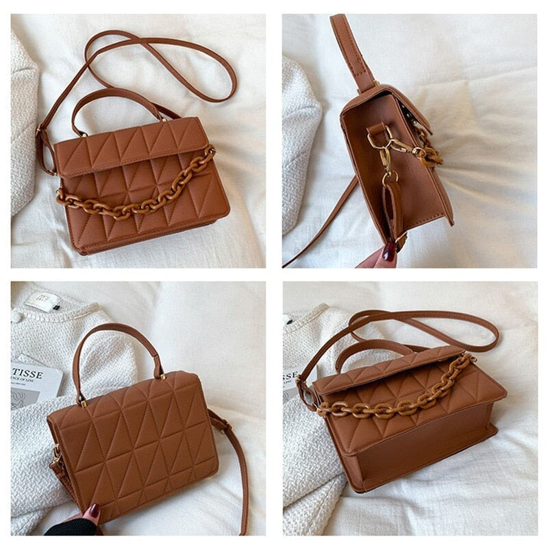 Bolsa Feminina Tiracolo Pequena Matelassê em Couro Elegance