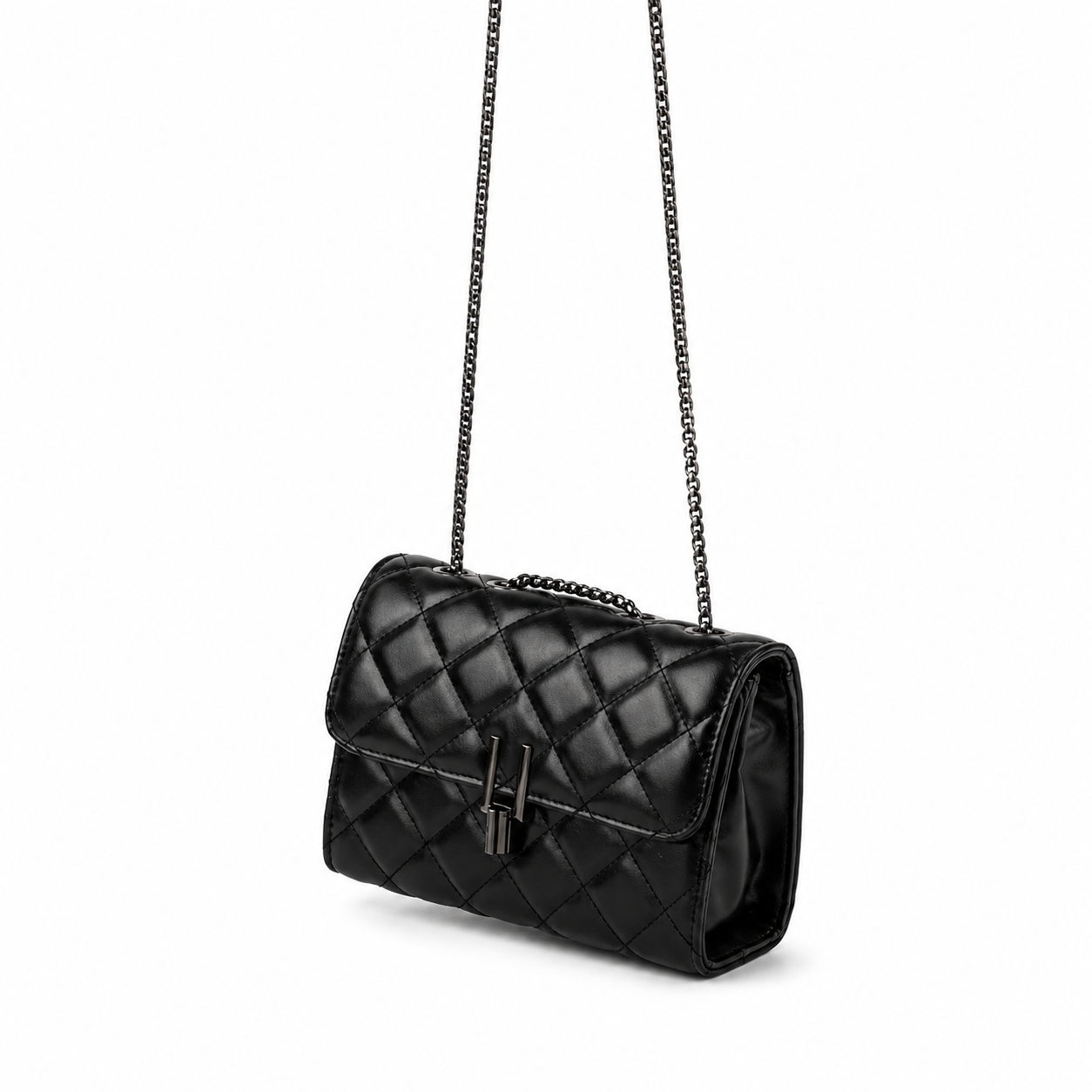 Bolsa Feminina Crossbody Pequena Matelassê Ônix