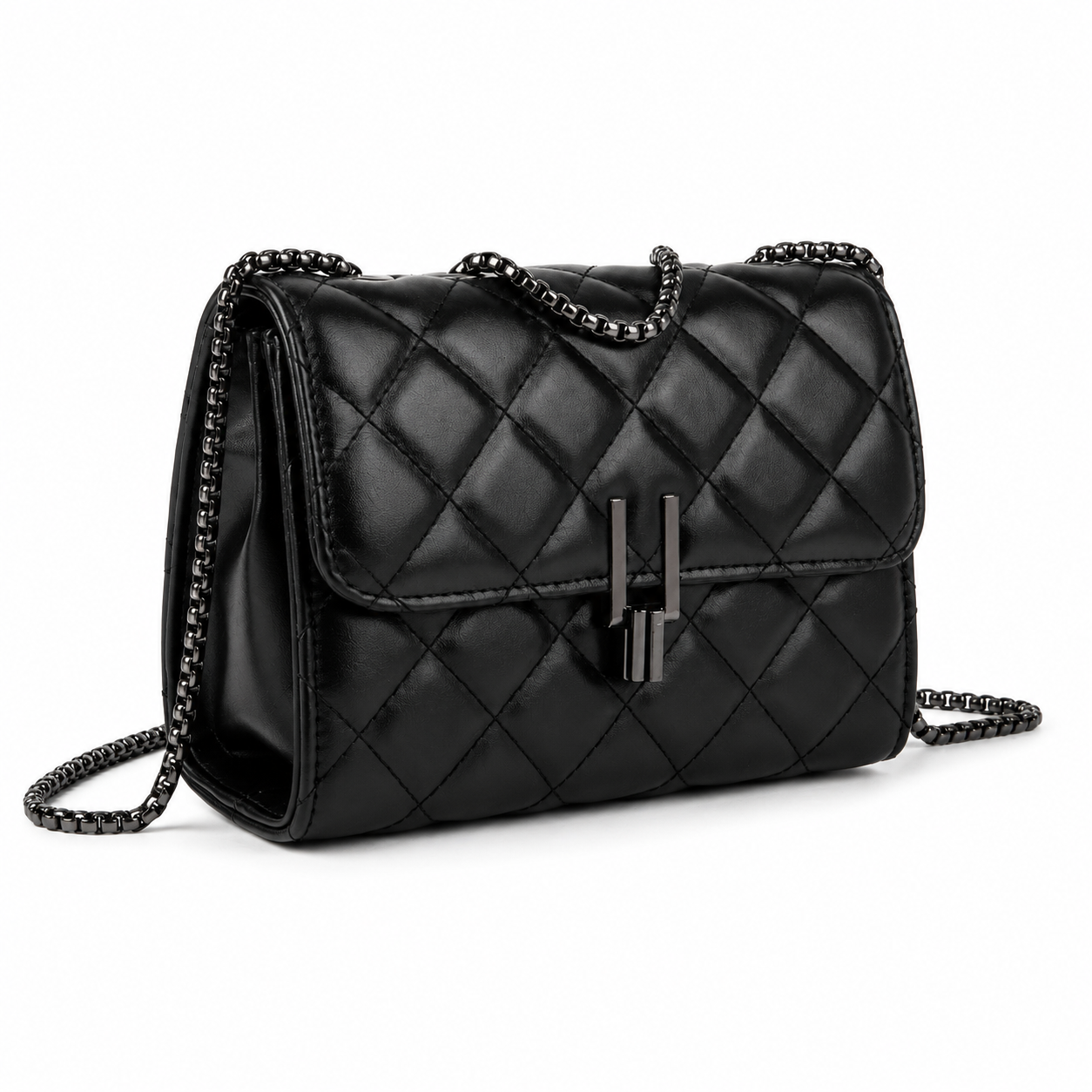 Bolsa Feminina Crossbody Pequena Matelassê Ônix
