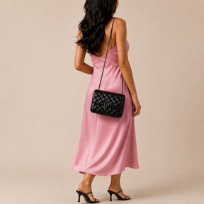 Bolsa Feminina Crossbody Pequena Matelassê Ônix