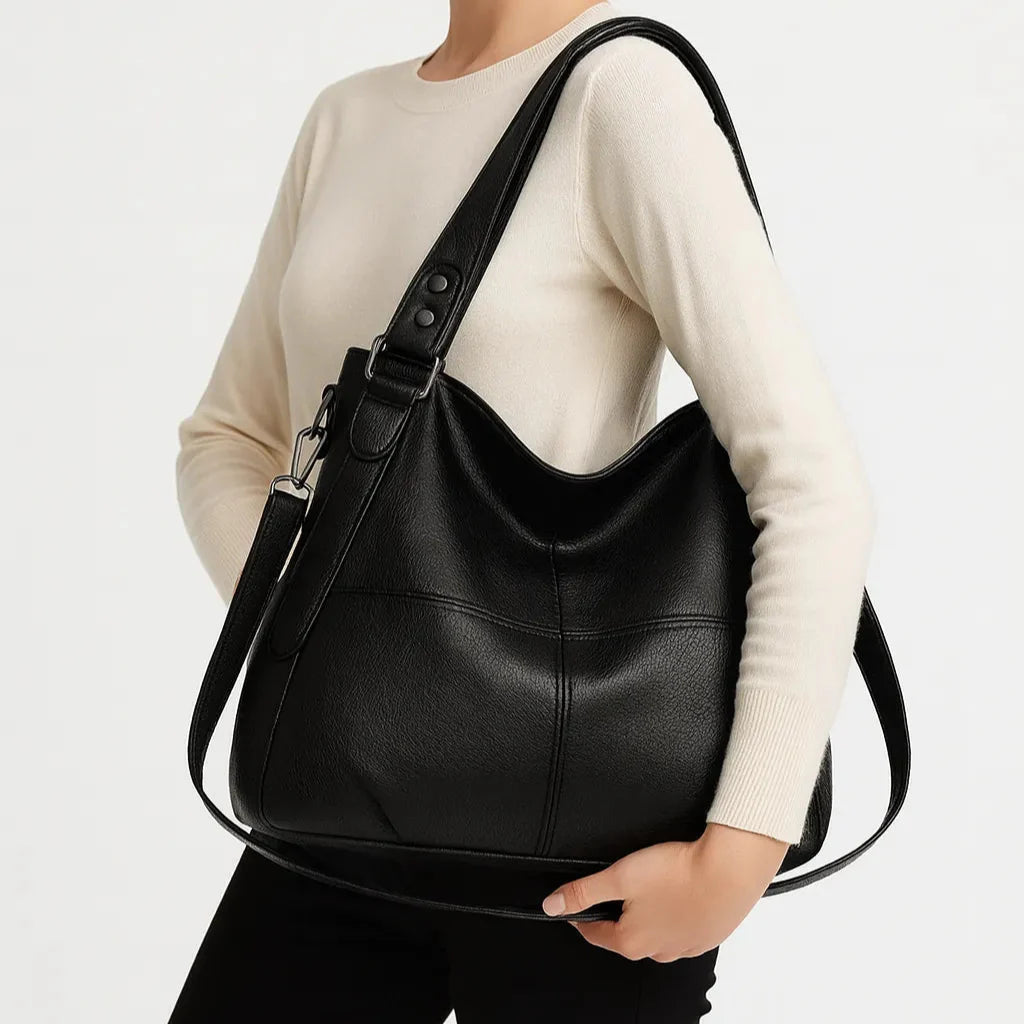 Bolsa Feminina Hobo Grande Em Couro Soft