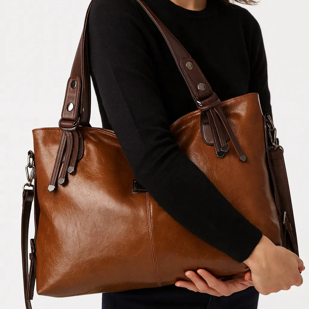Bolsa Feminina Tote Grande em Couro Morgana