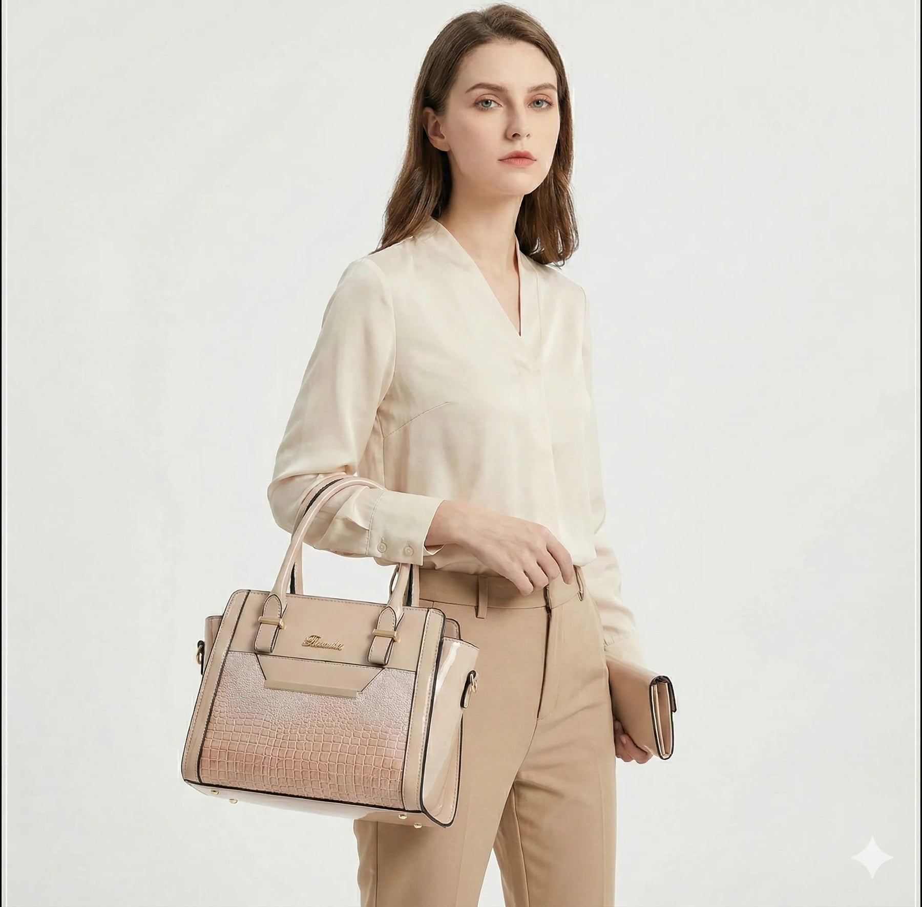 Bolsa Feminina Tote média em Couro Legítimo Andrea