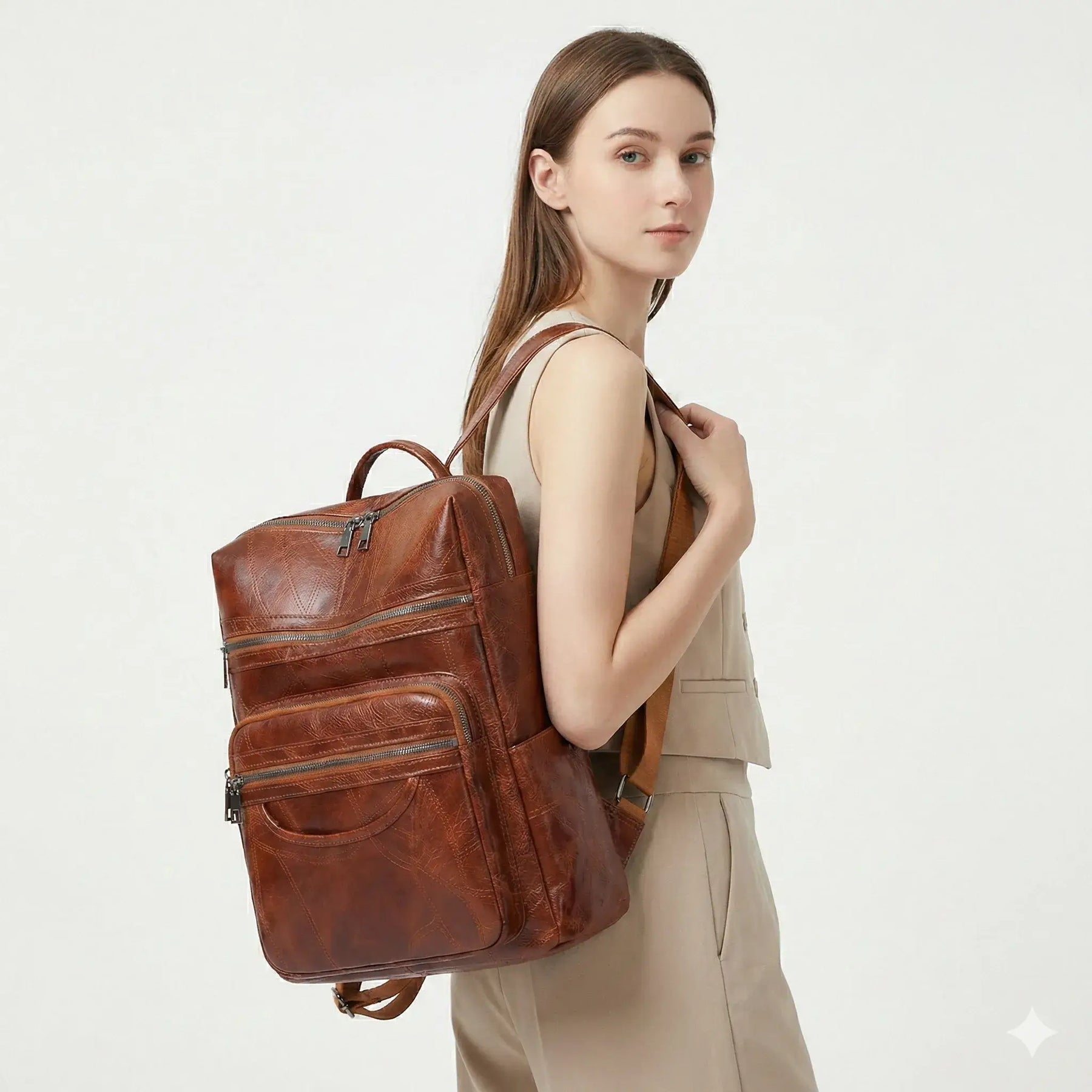 Mochila Feminina Bellagio em Couro Legítimo