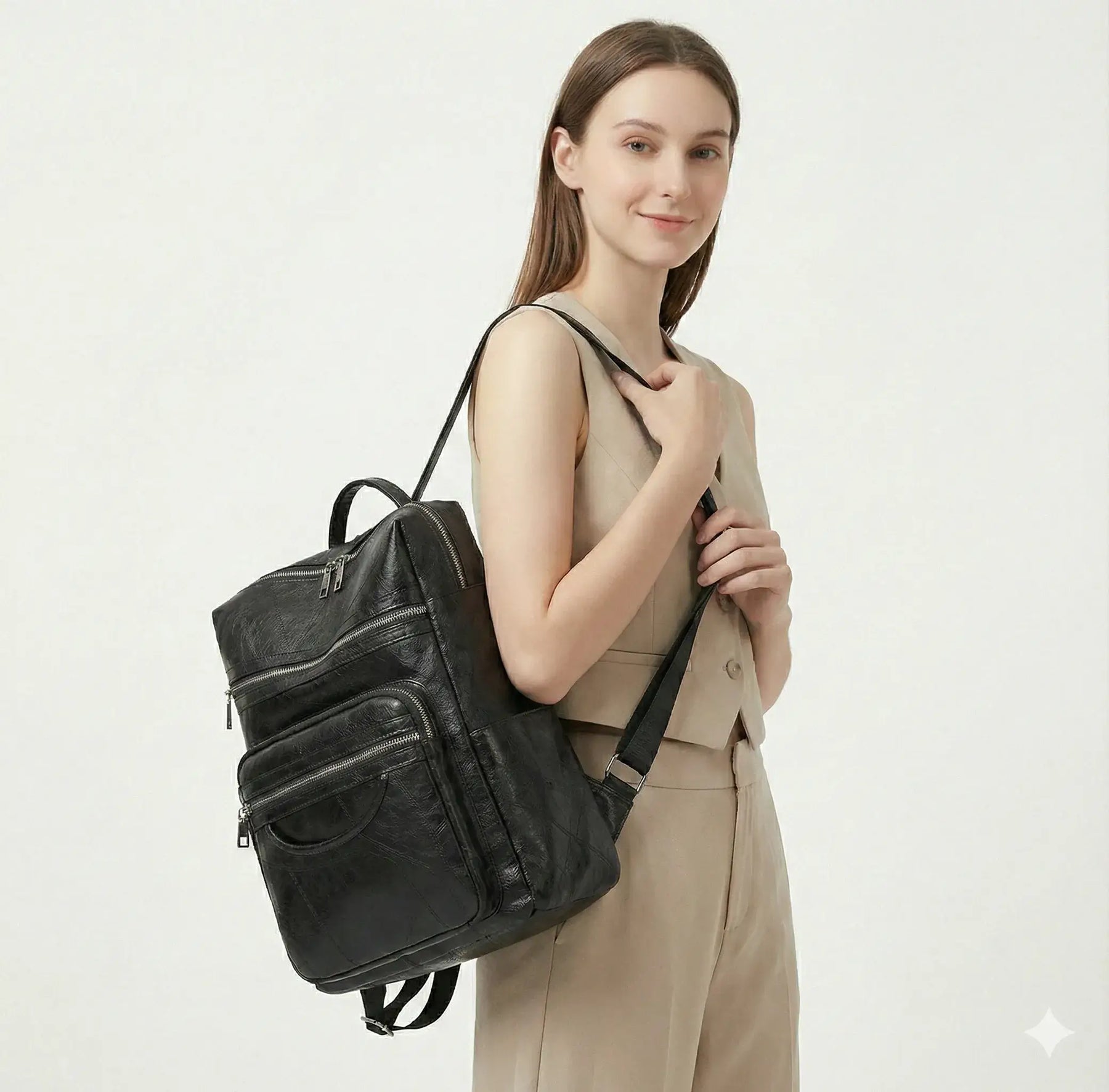 Mochila Feminina Bellagio em Couro Legítimo