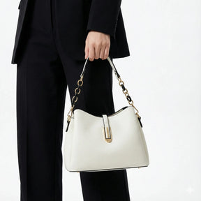 Bolsa Feminina Hobo média em Couro Minimalista