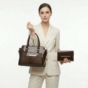 Bolsa Feminina Tote média em Couro Legítimo Andrea