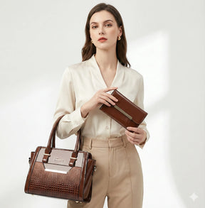 Bolsa Feminina Tote média em Couro Legítimo Andrea