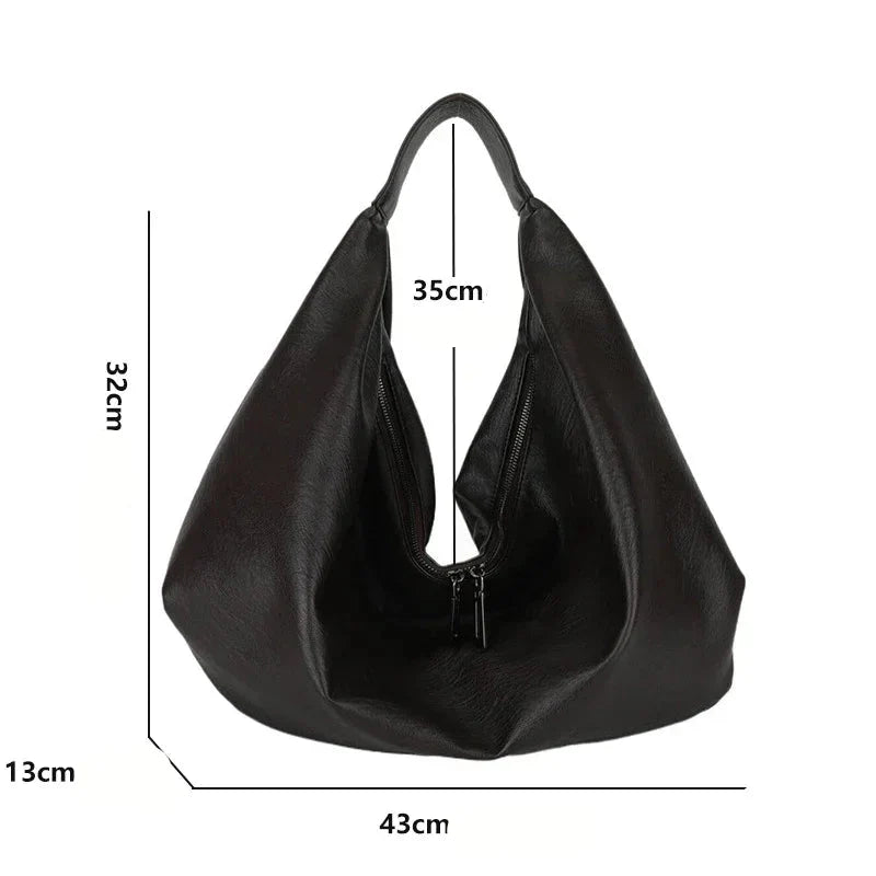 Bolsa Feminina Hobo Grande em Couro Essence