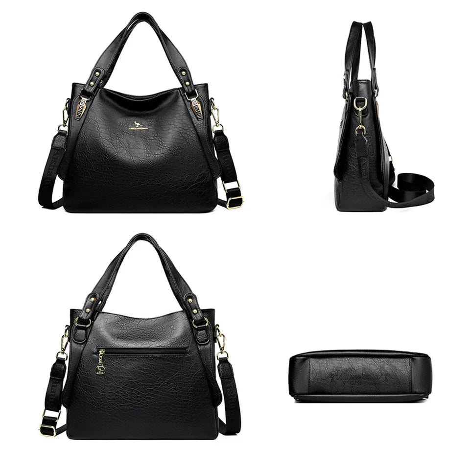 Bolsa Feminina Hobo Grande em Couro Santorini