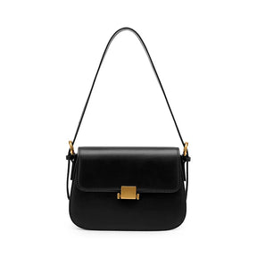 Bolsa Feminina Tiracolo Elegante Fecho Dourado Marrom