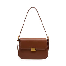 Bolsa Feminina Tiracolo Elegante Fecho Dourado Marrom