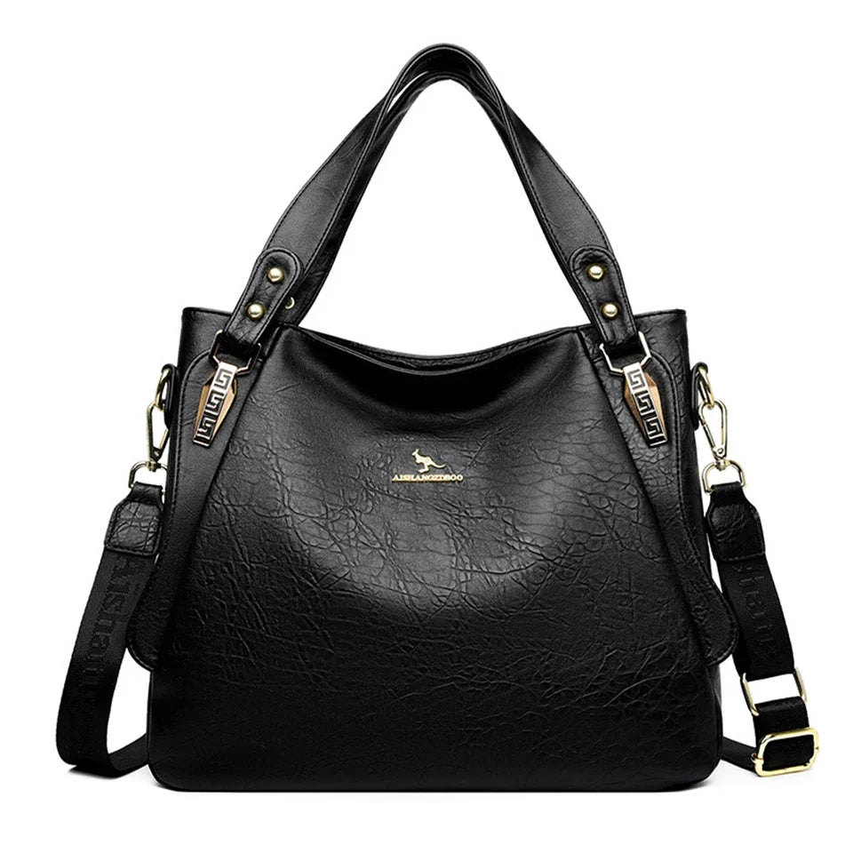 Bolsa Feminina Hobo Grande em Couro Santorini