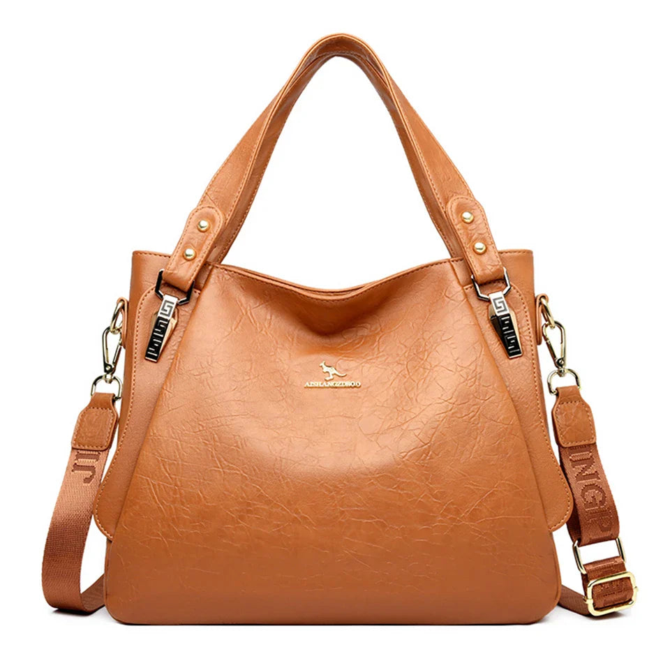 Bolsa Feminina Hobo Grande em Couro Santorini