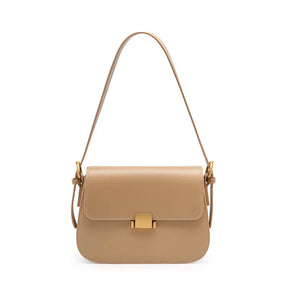 Bolsa Feminina Tiracolo Elegante Fecho Dourado Marrom