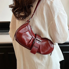 Bolsa Feminina Baguete Pequena em Couro Olivia