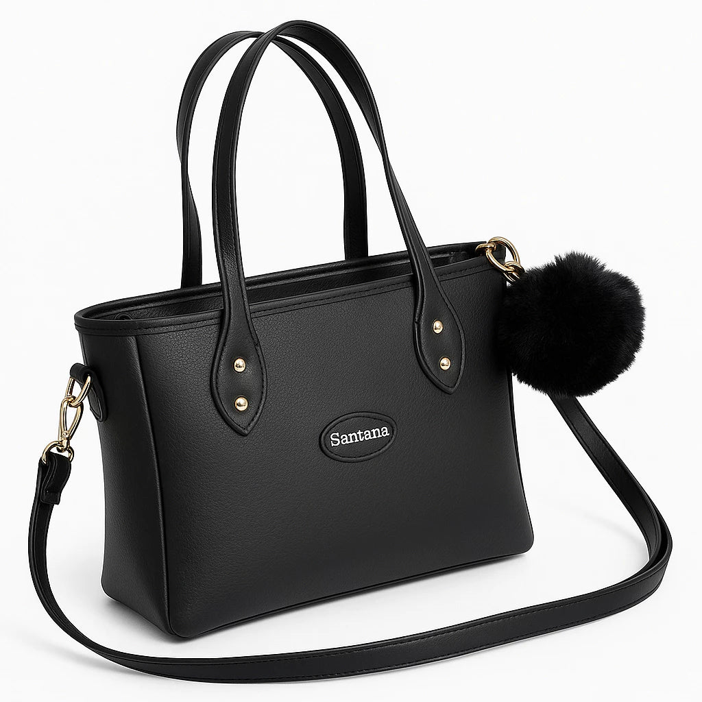 Bolsa Feminina Tote Média Luxury com Acessório