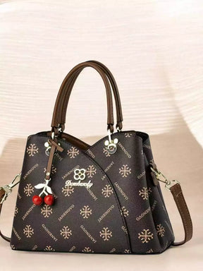 Bolsa Feminina Tiracolo Média em Couro Estampada